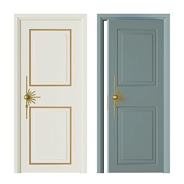 Art Deco Interior Door Set 3D model image 1 