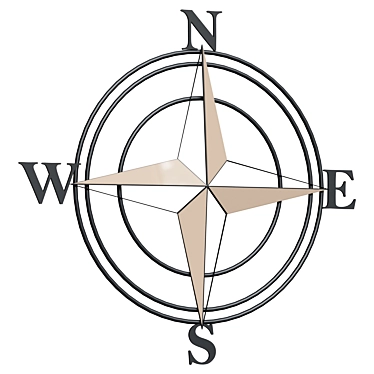  Metal Nautical Wall Compass Decor 3D model image 1 