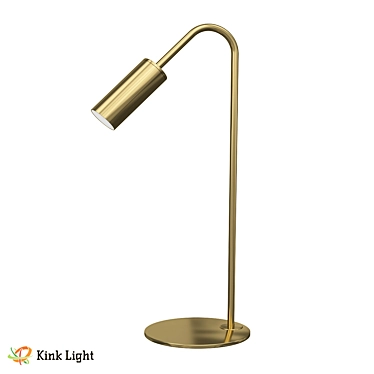 Elegant Gold Metal Table Lamp 3D model image 1 