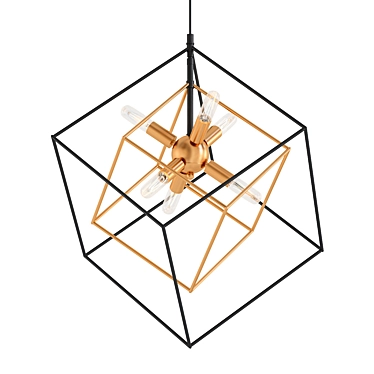 LALUZ Modern Gold Chandelier 3D model image 1 