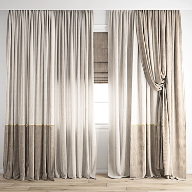 Polygonal Curtain Models Set 3D model image 1 