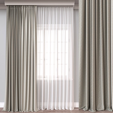 Dual-Format Curtains 3D Model 3D model image 1 