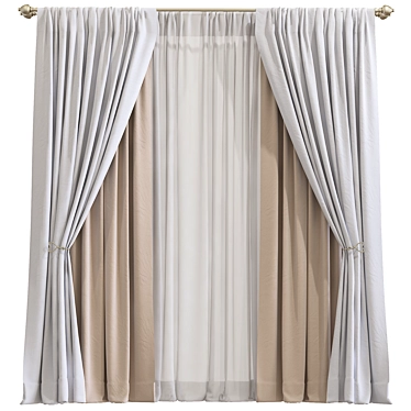 Refined Curtain Design 3D model image 1 