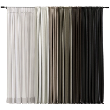  Reworked Curtain No. 232 3D model image 1 