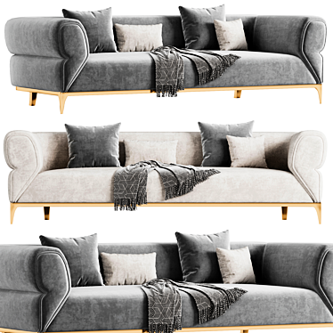 Elegant Nuez Sofa Set 3D model image 1 