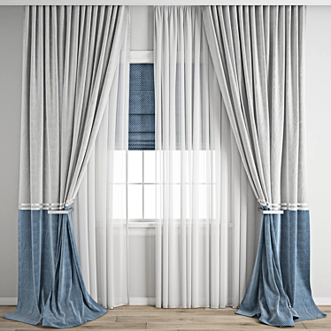 Polygonal Curtain 3D Model Kit 3D model image 1 