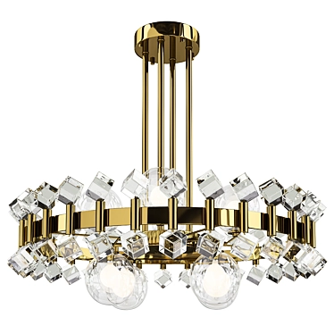 Glamour Crystal Chandelier Light Fixture 3D model image 1 