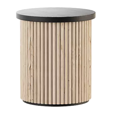 Minimalist Round Wooden Side Table 3D model image 1 