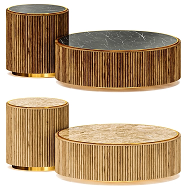 AnaRoque Plum Coffee Tables Set 3D model image 1 