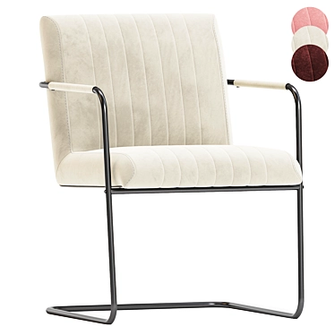 Elegant Stitched Armchair Design 3D model image 1 