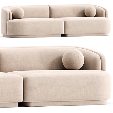 Modern Modular Ouray 2-Piece Sofa 3D model image 1 