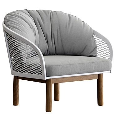 Modern Fabric Garden Armchair 3D model image 1 