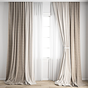 Polygonal Curtain Model with Textures 3D model image 1 