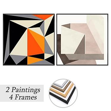 Artwork Set with Multiple Frames 3D model image 1 