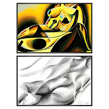 Gallery Wall Art Set - Frames Included 3D model image 1 