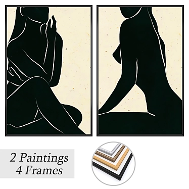 Art Set with Frame Options 3D model image 1 