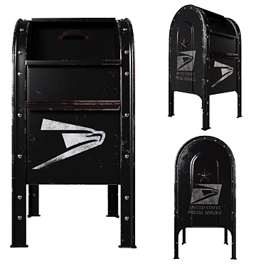 Express Mail Black U.S Mailbox 3D model image 1 