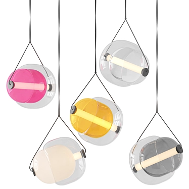 Sleek Glass Pendant Light 3D model image 1 