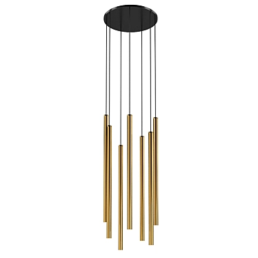 Elegant Trumpet Gold Ceiling Fixture 3D model image 1 