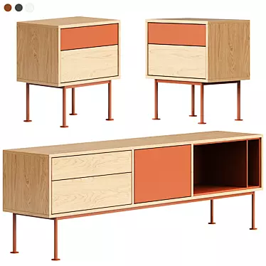 Modern Teulat Yoko Furniture Set 3D model image 1 