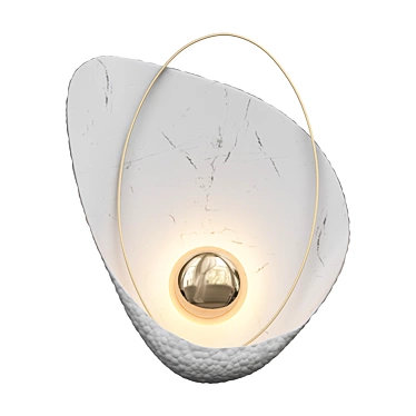 CLAM White Marble Wall Light 3D model image 1 