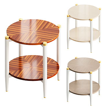 Symmetrical Marquetry Side Table 3D model image 1 