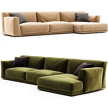 Modern UV-Mapped Seoul Corner Sofa 3D model image 1 