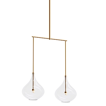 Modern Linear Chandelier Fixture 3D model image 1 