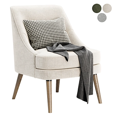 Kora Upholstered Side Chair 3D model image 1 