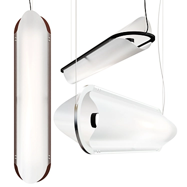 Modern Acrylic and Aluminum Pendant 3D model image 1 