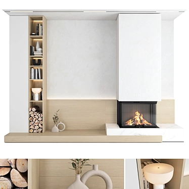 Impression C 2G L Fireplace Wall 3D model image 1 