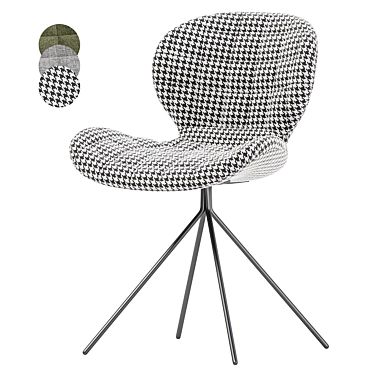 Ergonomic Modern Gray Velvet Chair 3D model image 1 