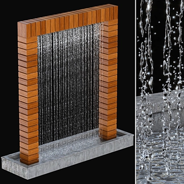 Serene Flow Fountain Display 3D model image 1 