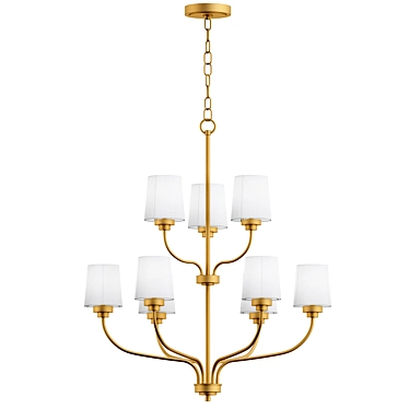 Windom Satin Brass Chandelier Model 3D model image 1 