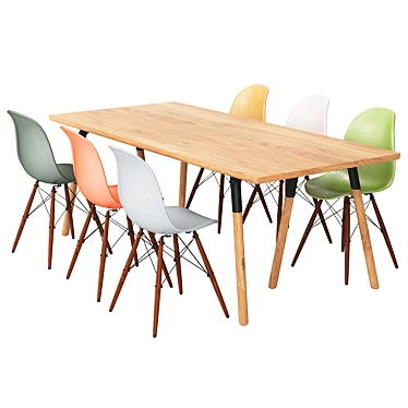 Modern Dining Set 3D Model 3D model image 1 