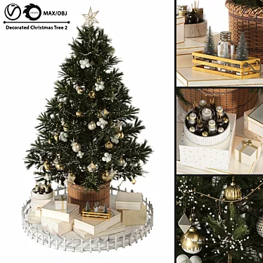 Festive Christmas Tree Decor Kit 3D model image 1 