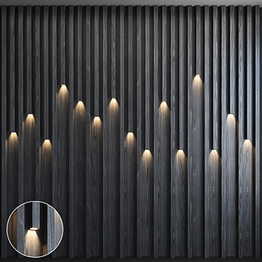 Pine Fluted 3D Panel Light 3D model image 1 