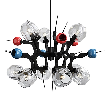 Vibrant Bang Multi-Color Chandelier 3D model image 1 