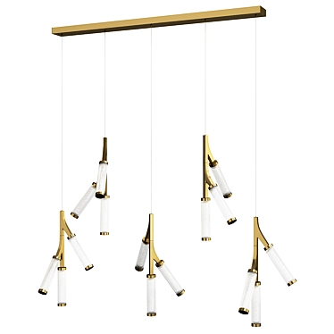 Branches Gold Chandelier Cylinder Ocean 3D model image 1 