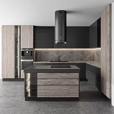  3ds Max 2017 Kitchen Scene 3D model image 1 