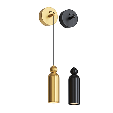 Brass Cylinder LED Wall Sconce 3D model image 1 