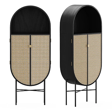 Retro Oval Cabinet by HK Living 3D model image 1 