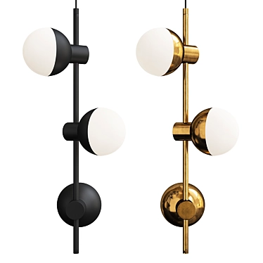  Fabian Vertical Matte Black Chandelier 3D model image 1 