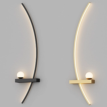 Sleek Modern Metal Wall Sconce 3D model image 1 