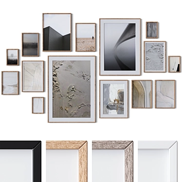 Wall Art Set: 15 Frames 3D model image 1 