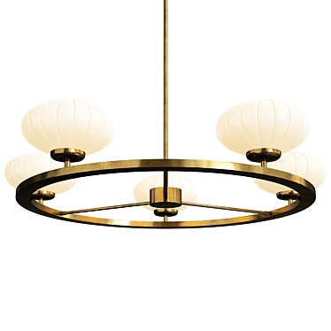 Elegant 6-Light Pim Chandelier 3D model image 1 