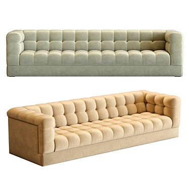 Lux Velvet Tufted 111" Sofa 3D model image 1 