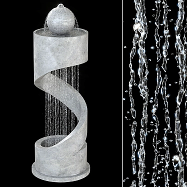 Cascading Staircase Waterfall Fountain 3D model image 1 