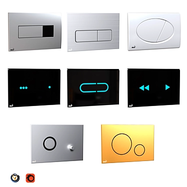 Alcaplast Flush Buttons Set (8 pcs) 3D model image 1 