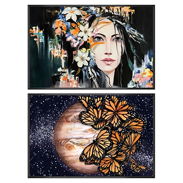 Art Set with Multiple Frames 3D model image 1 